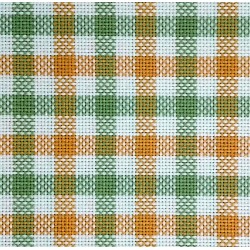 Colonia Double Chicken Scratch Fabric - Green and Yellow